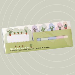 کاغذ یادداشت فانتزی استیک نوت طرح کاکتوس بسته 3 عددی